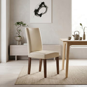 Chaise Cuir Croûté Bois - Chicago Noyer Crème 