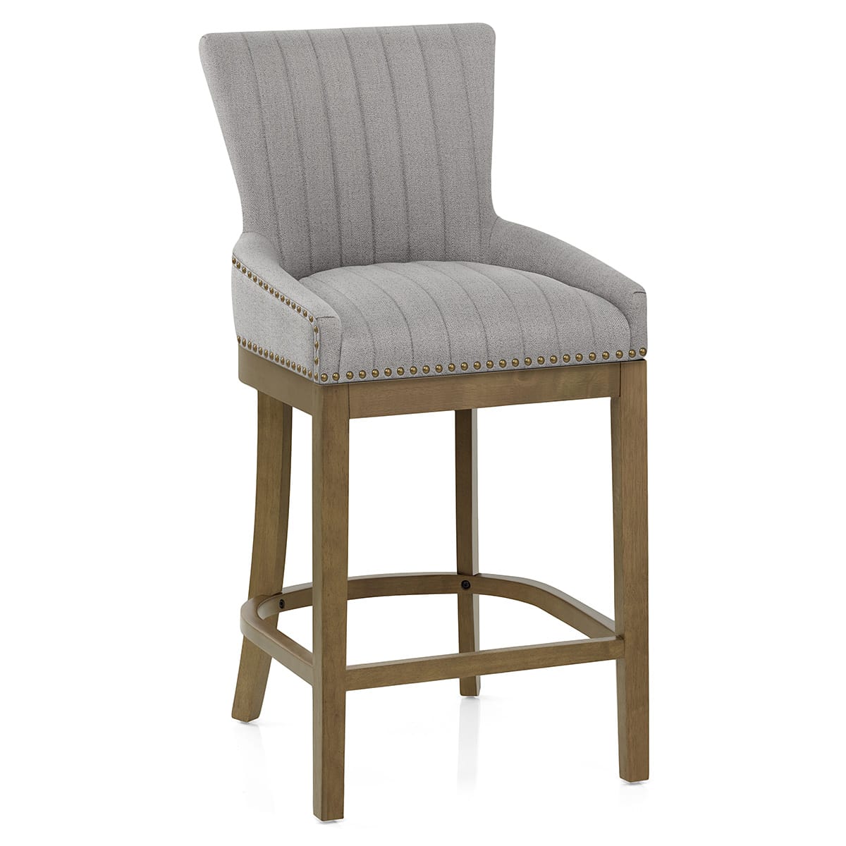 Chaise de Bar Bois Tissu - Chiltern Gris