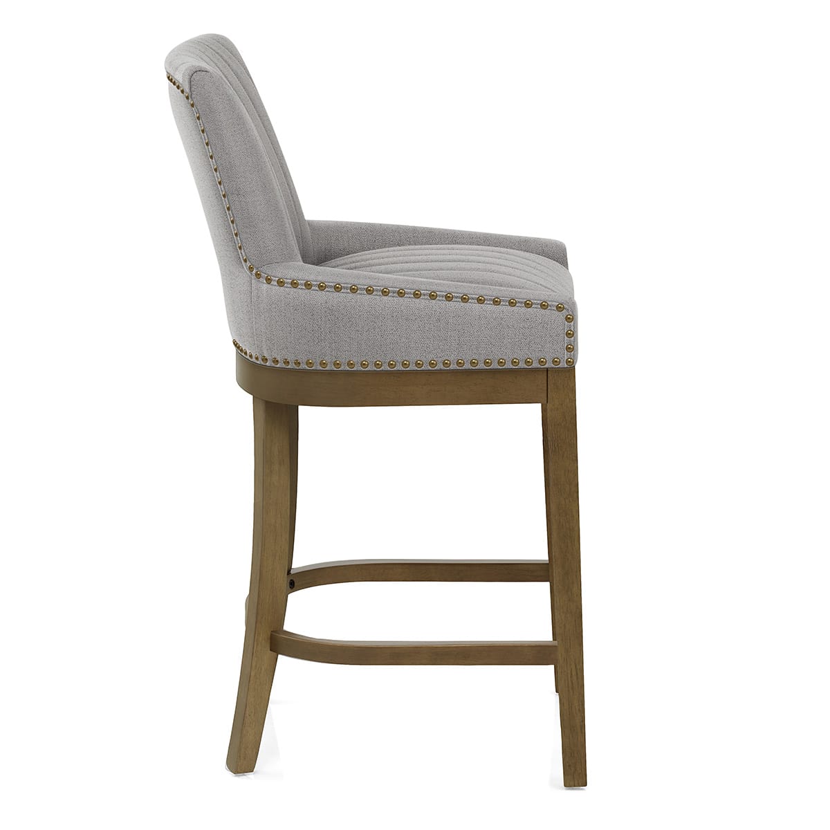 Chaise de Bar Bois Tissu - Chiltern Gris