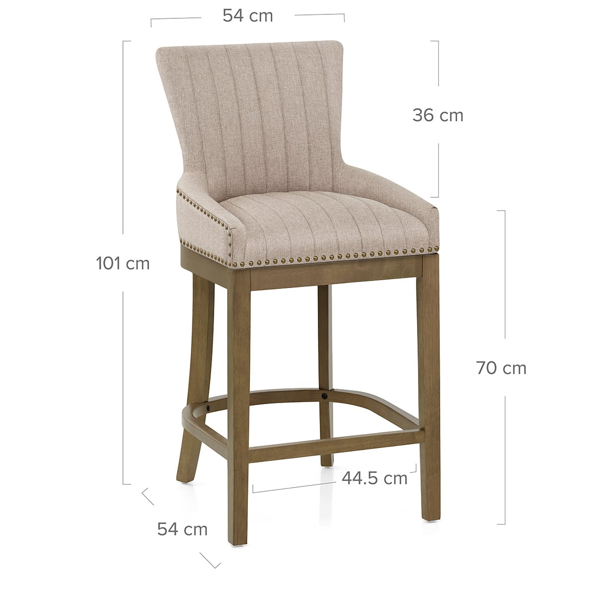 Chaise de Bar Bois Tissu - Chiltern Taupe