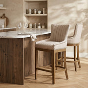 Chaise de Bar Bois Tissu - Chiltern Taupe