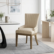 Chaise Bois Faux Cuir - Chiltern Crème