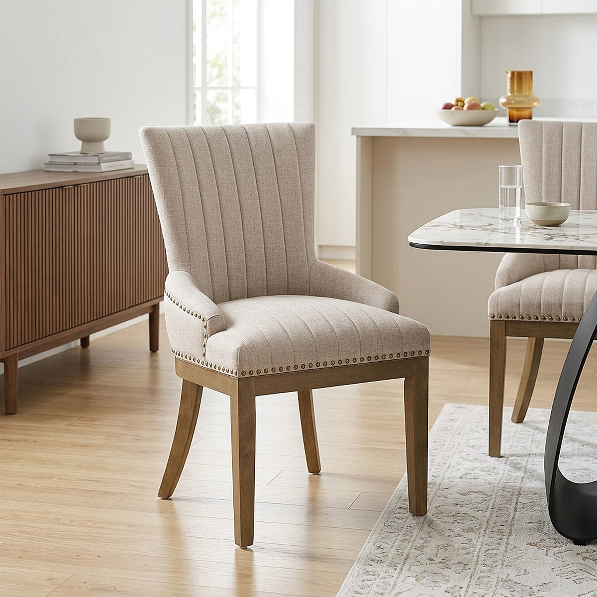 Chaise Bois Tissu - Chiltern Taupe