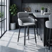 Tabouret de Bar Velours - Chloé Gris 