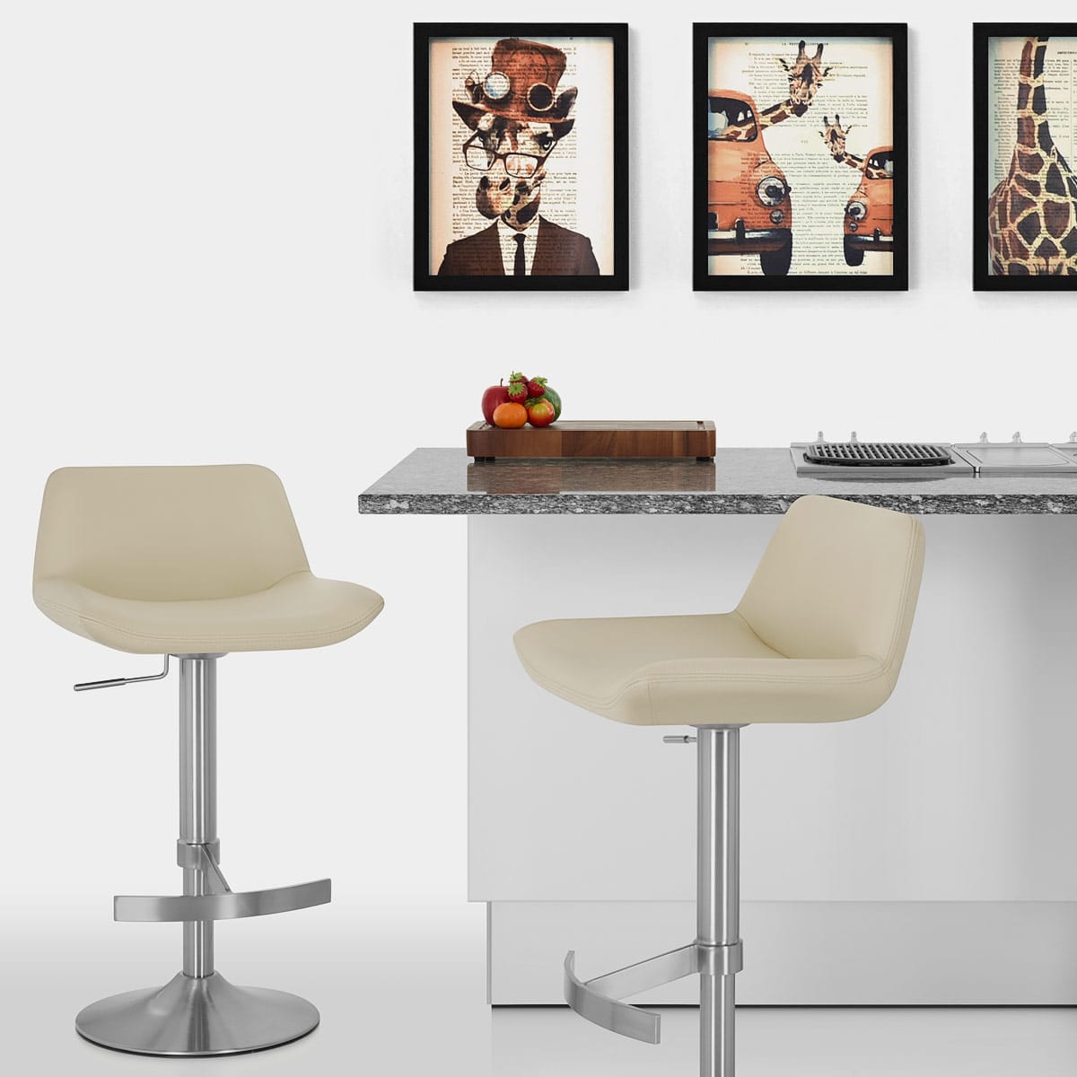 Christiana Brushed Stool Cream