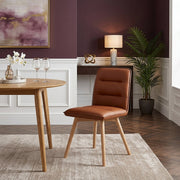 Chaise Cuir Véritable Bois - Ciro Marron