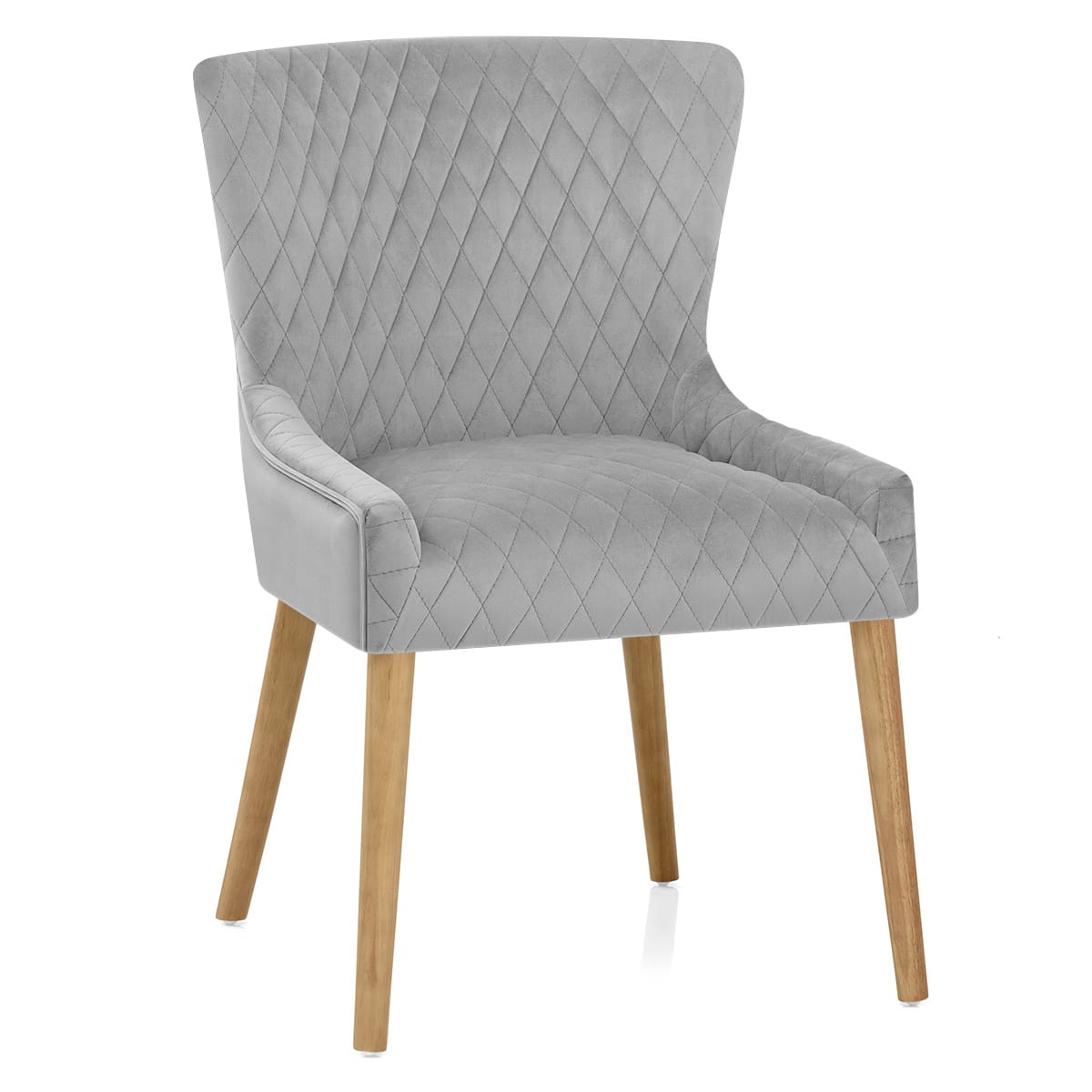 City Oak Chair Grey Velvet