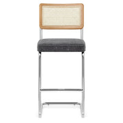 Clara Bar Stool Charcoal Fabric
