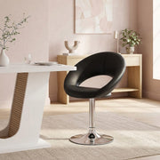 Chaise Faux Cuir Chrome - Clémentine Noir 
