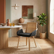 Chaise Bois Tissu - Cleveland Noir 