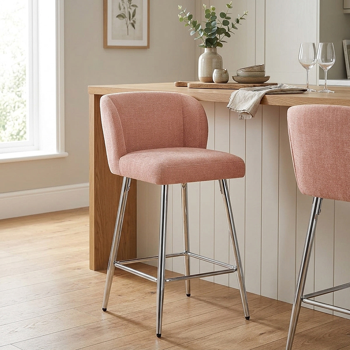 Tabouret de bar Tissu - Coast Rose 