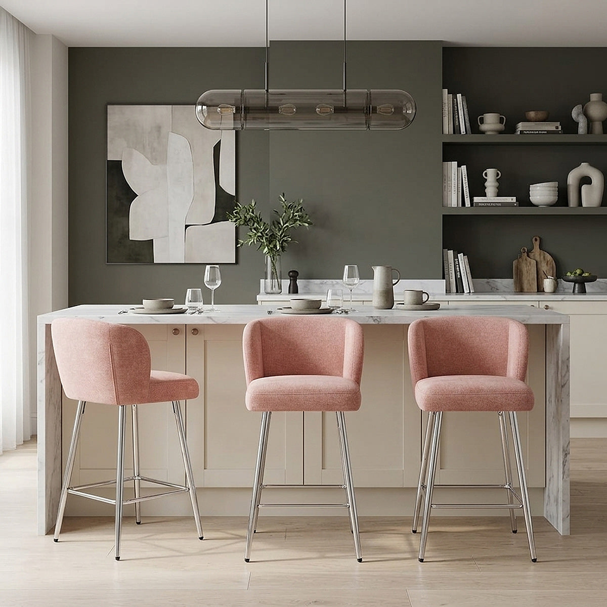 Tabouret de bar Tissu - Coast Rose 