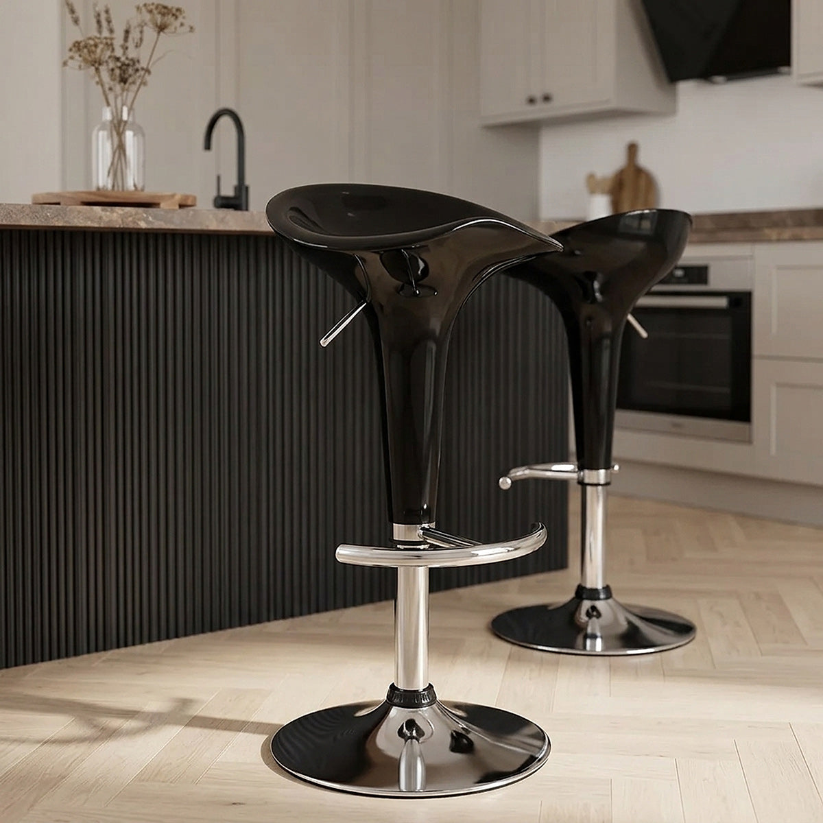 Chaise de Bar ABS Chrome - Gloss Coco Noir 
