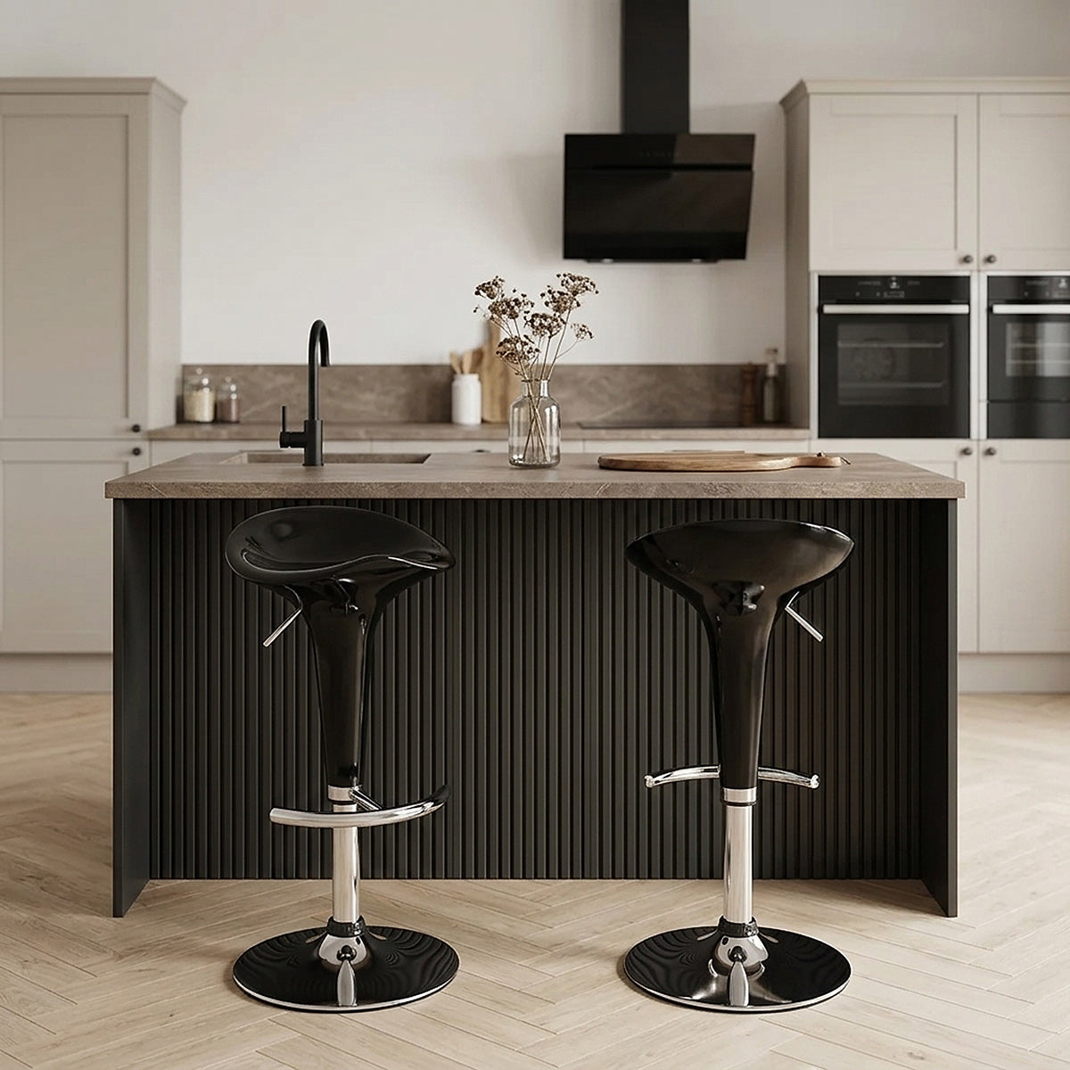 Chaise de Bar ABS Chrome - Gloss Coco Noir 