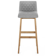 Colt Oak Stool Grey Velvet
