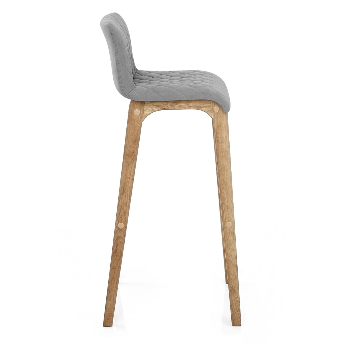 Colt Oak Stool Grey Velvet