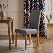 Chaise Bois Tissu - Columbus Chêne Gris 
