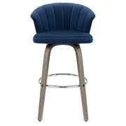 Concerto Wooden Stool Blue Velvet