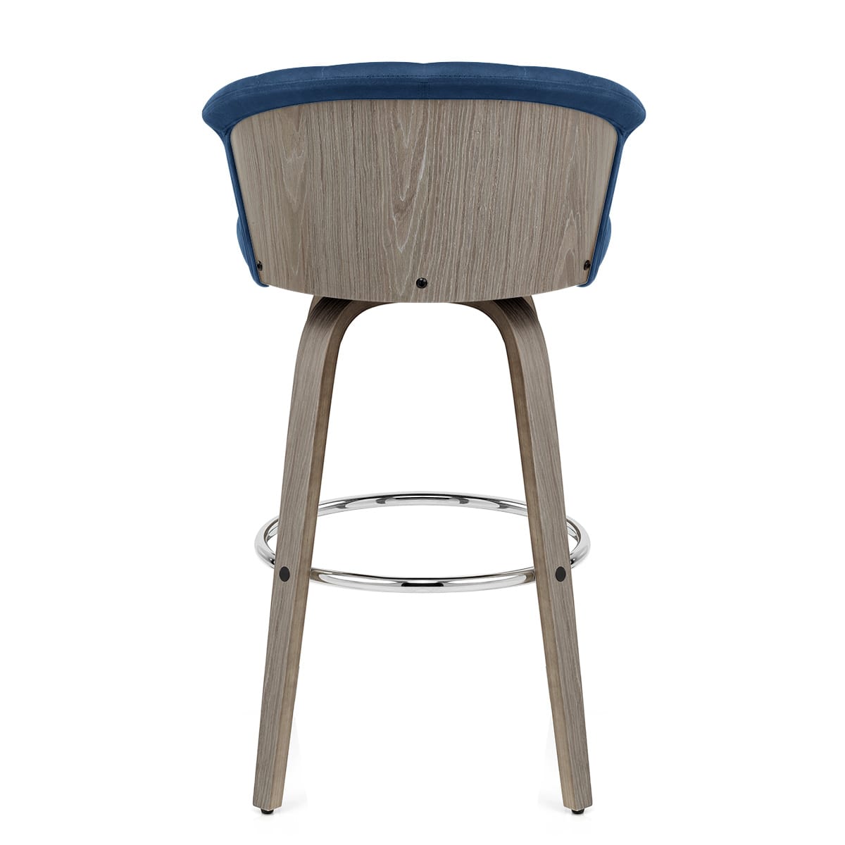 Concerto Wooden Stool Blue Velvet