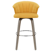 Concerto Wooden Stool Mustard Velvet