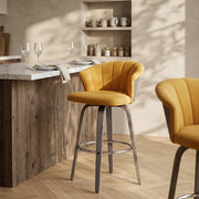 Chaise de Bar Bois Velours - Concerto Jaune 