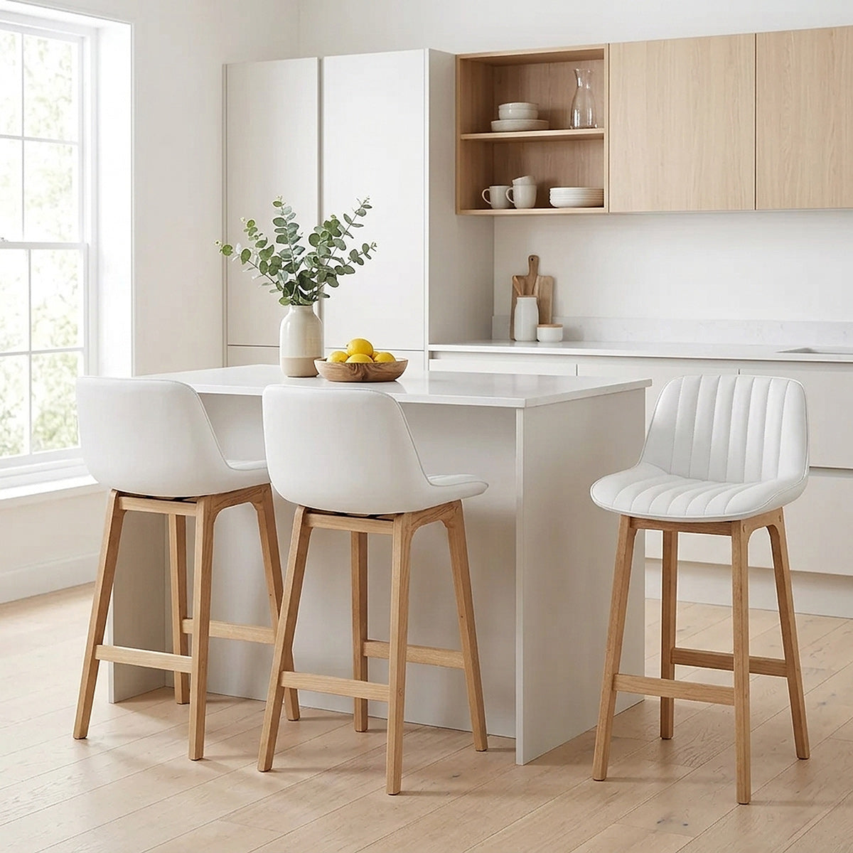 Tabouret de bar faux cuir - Cove Blanc 