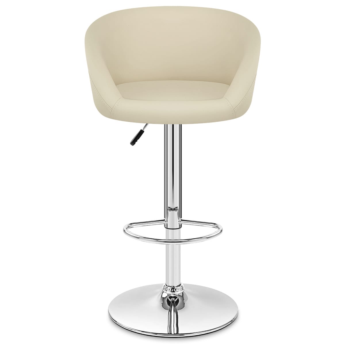 Chaise de Bar Faux Cuir Chrome - Eclipse Crème 