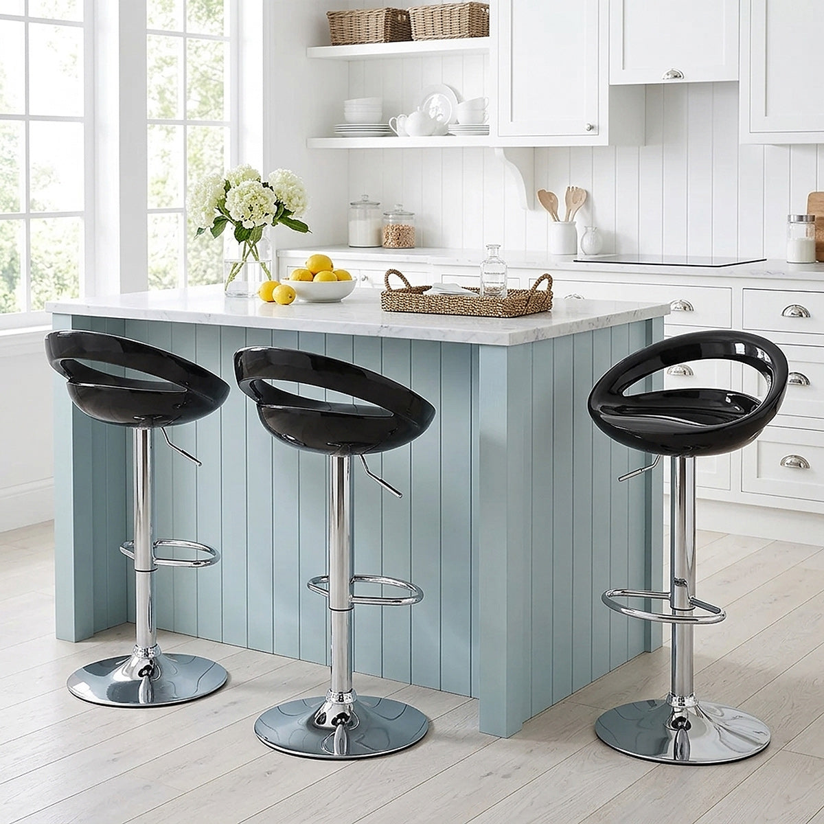 Chaise de Bar ABS Chrome - Crescent Noir 