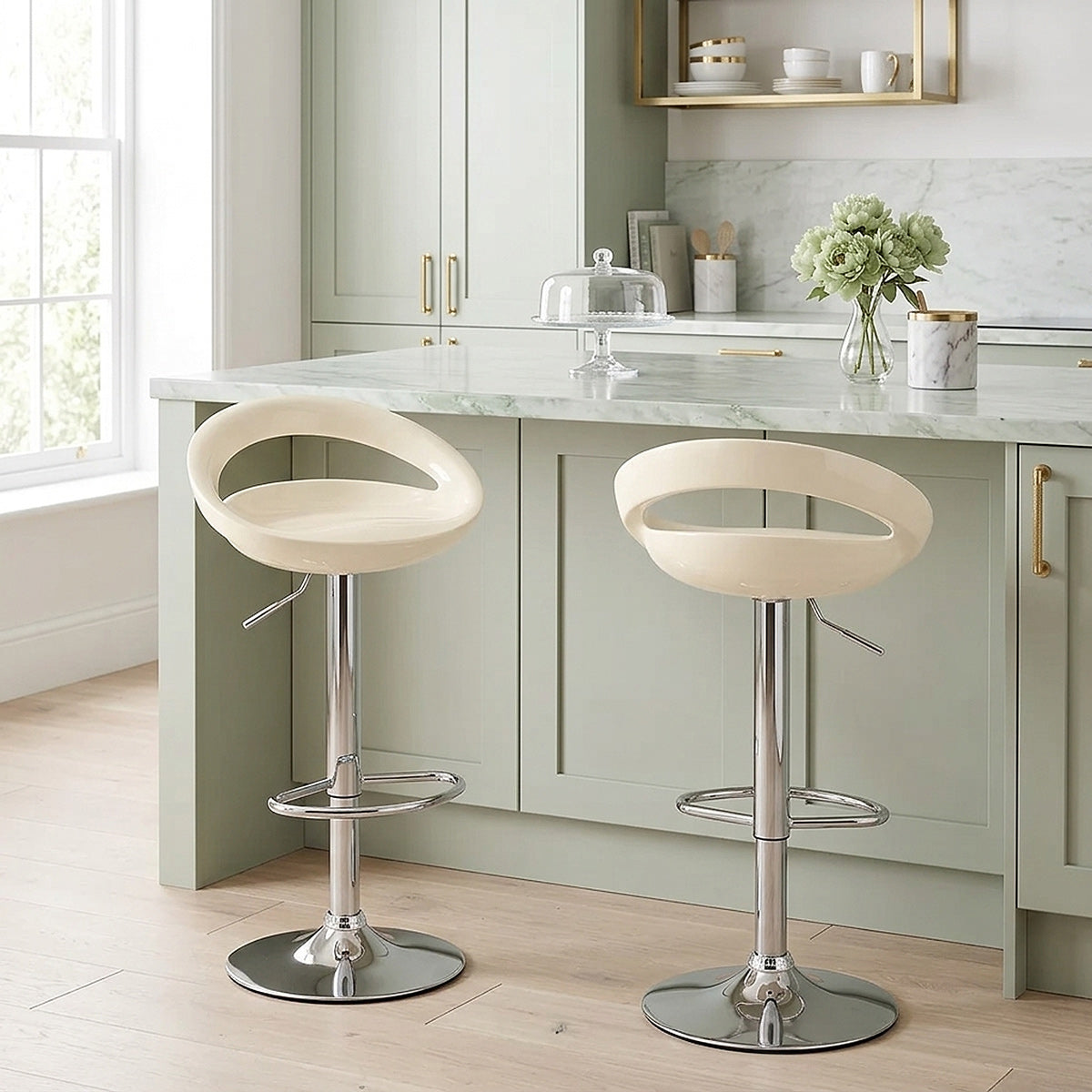 Chaise de Bar ABS Chrome - Crescent Crème 