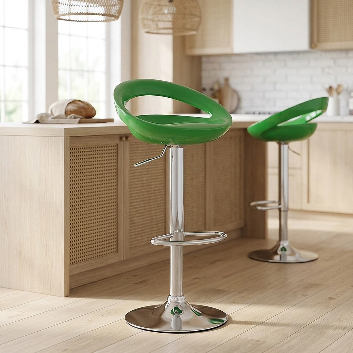 Chaise de Bar ABS Chrome - Crescent Vert 