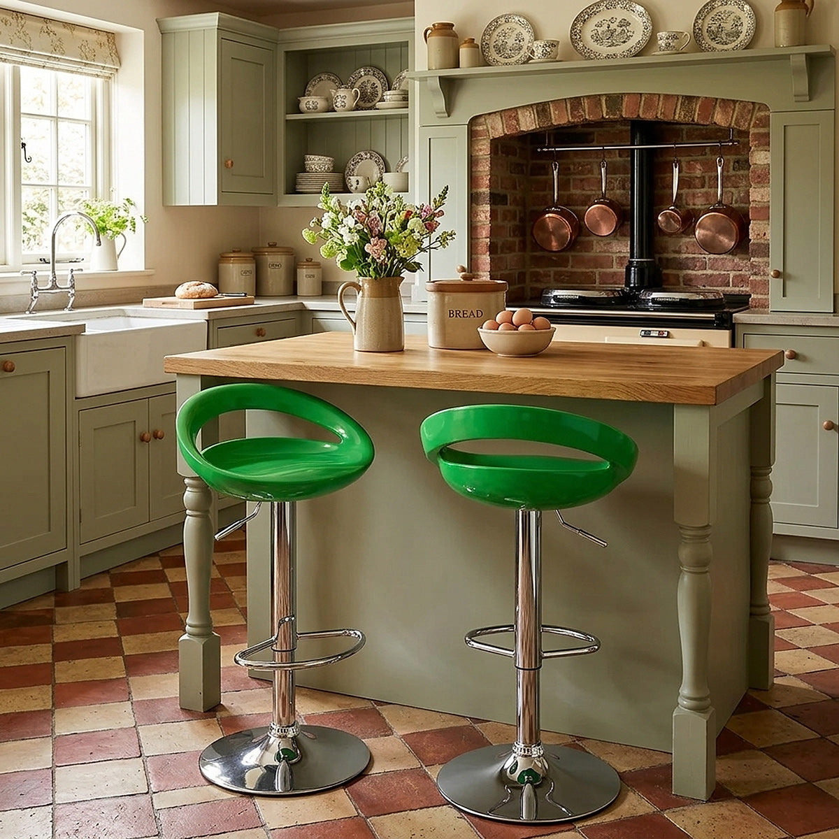 Chaise de Bar ABS Chrome - Crescent Vert 