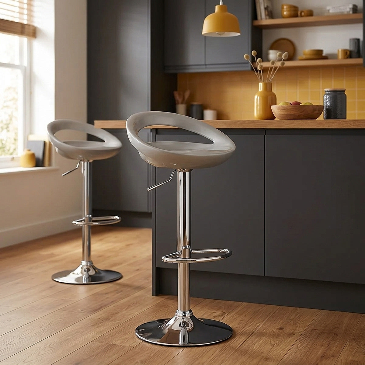 Chaise de Bar ABS Chrome - Crescent Gris 
