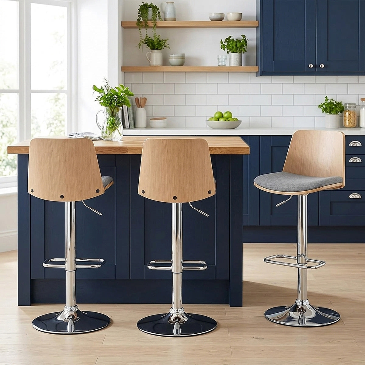 Chaise de Bar Tissu - Crest Gris