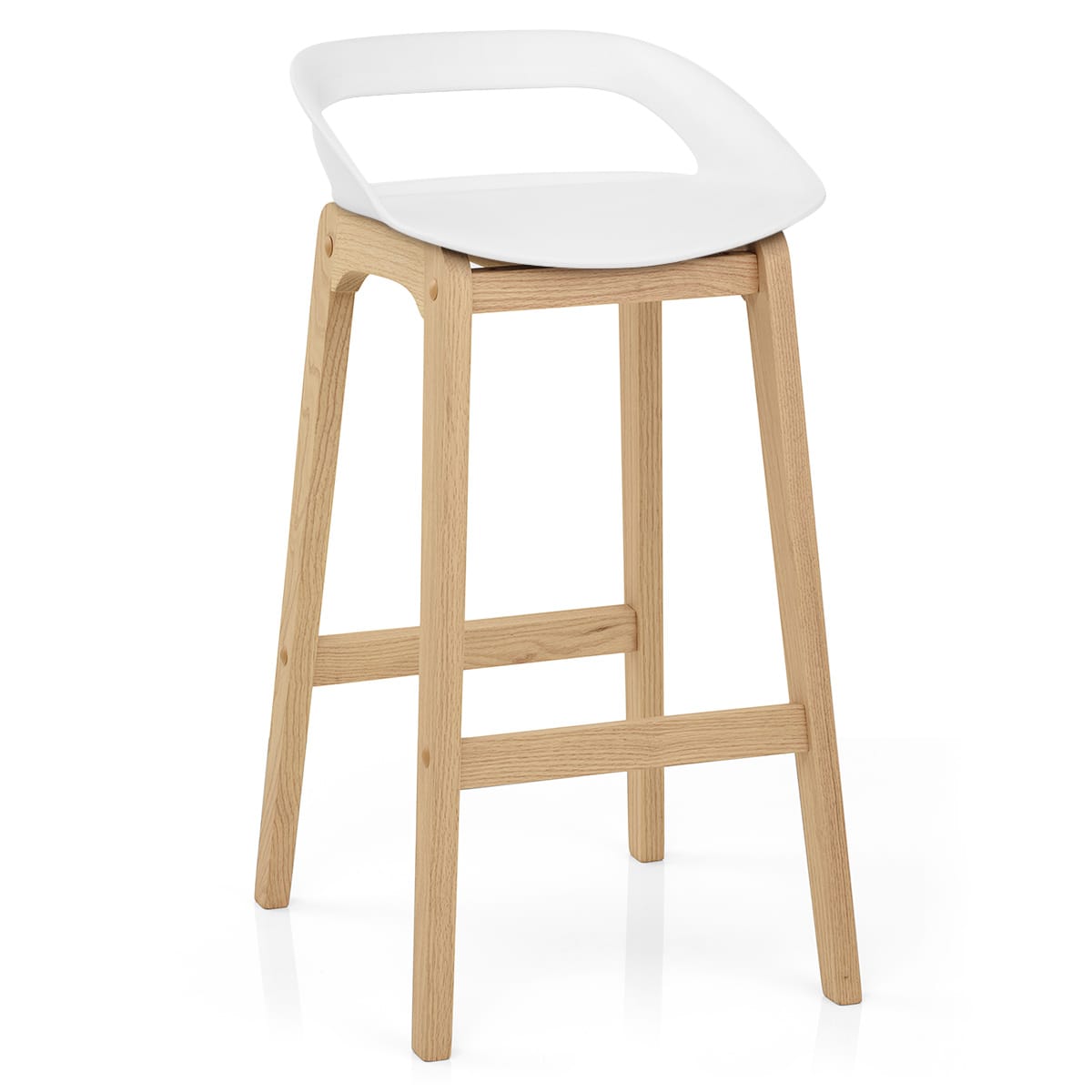 Crew Wooden Bar Stool White