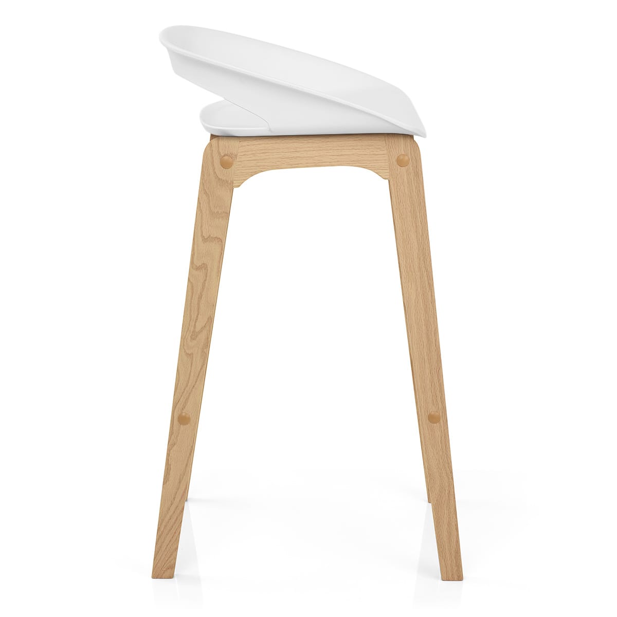 Tabouret de Bar Résine Bois - Crew Blanc 
