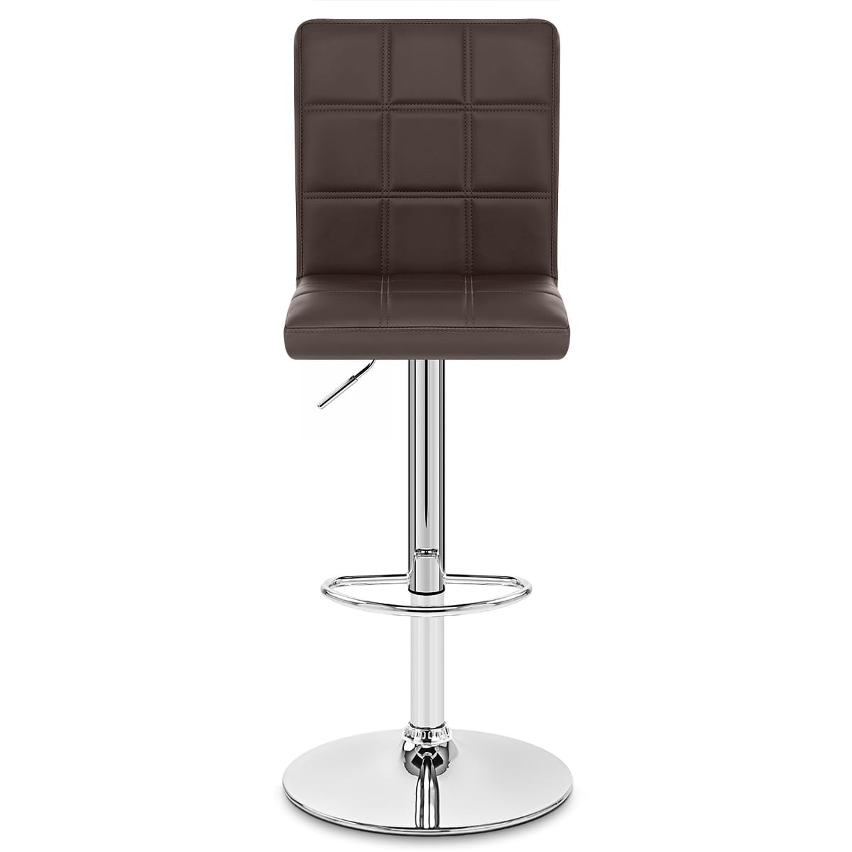 Chaise de Bar Faux Cuir Chrome - Criss Cross Marron 