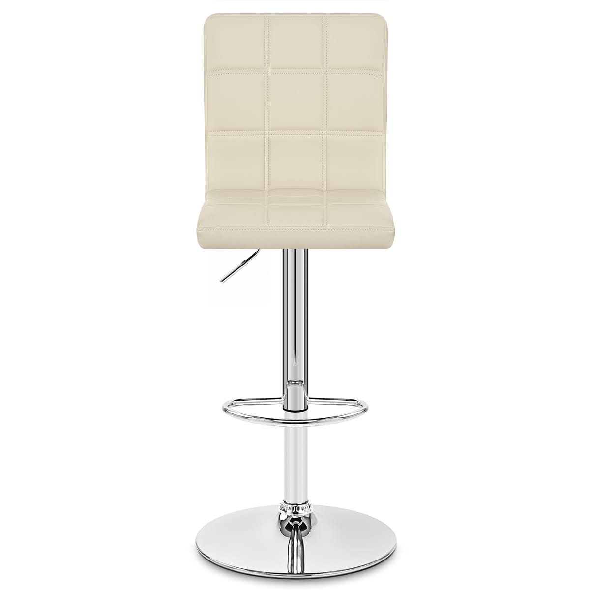 Chaise de Bar Faux Cuir Chrome - Criss Cross Crème 