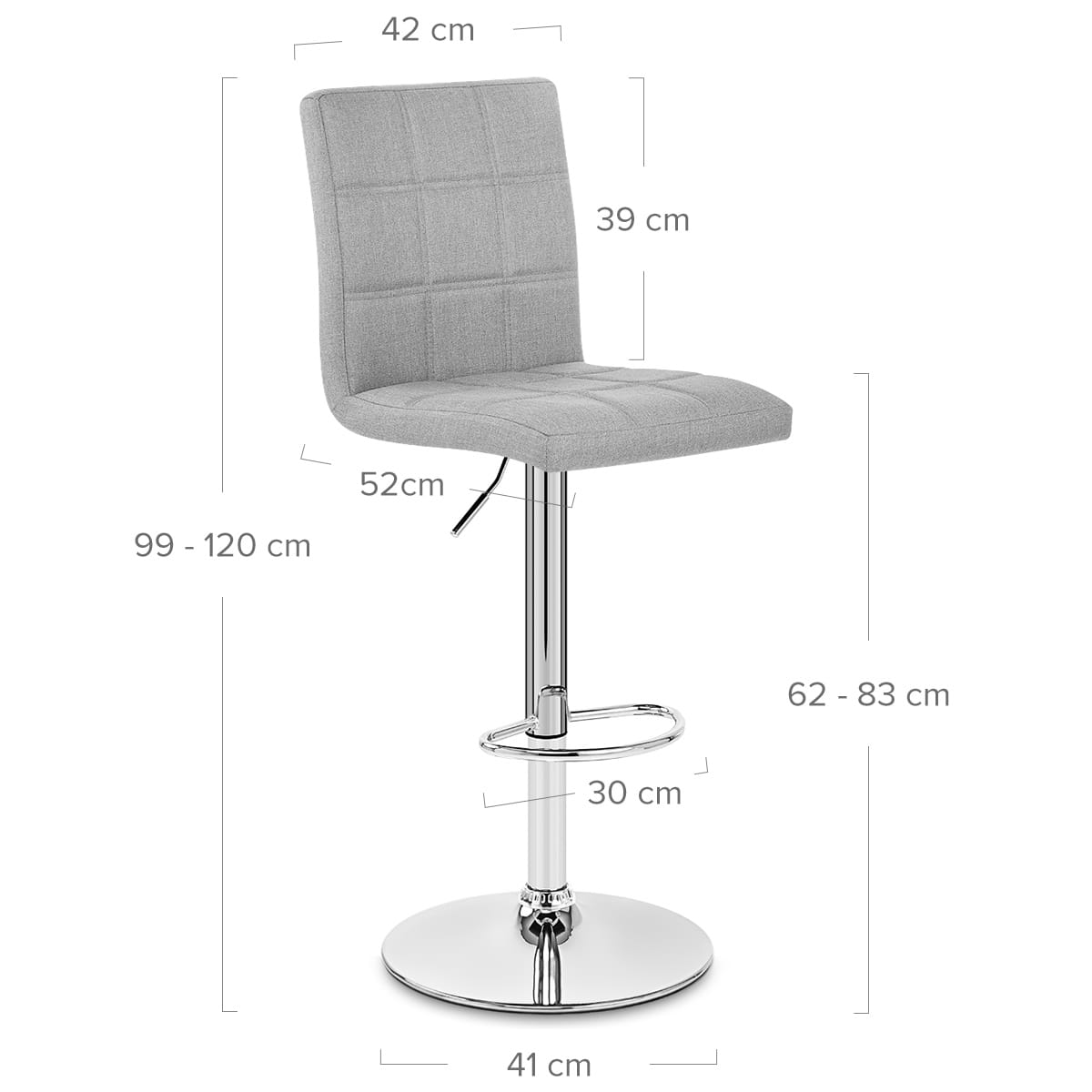 Criss Cross Bar Stool Grey Fabric