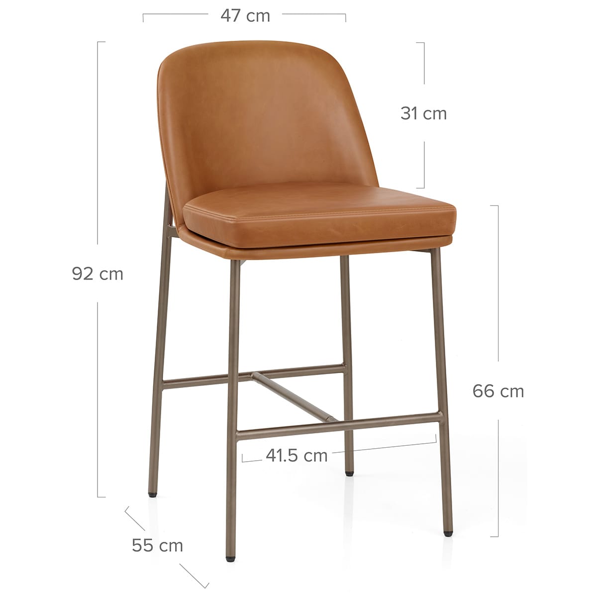 Cruz Real Leather Stool Antique Brown