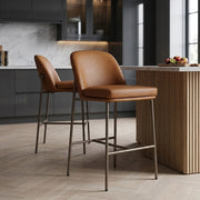 Tabouret Cuir Veritable - Cruz Marron 