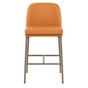 Cruz Real Leather Stool Orange