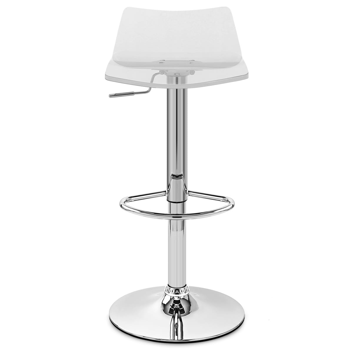 Chaise de Bar Acrylique Chrome - Crystal Transparent 