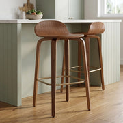 Tabouret de Bar Bois - Curve Noyer Poli