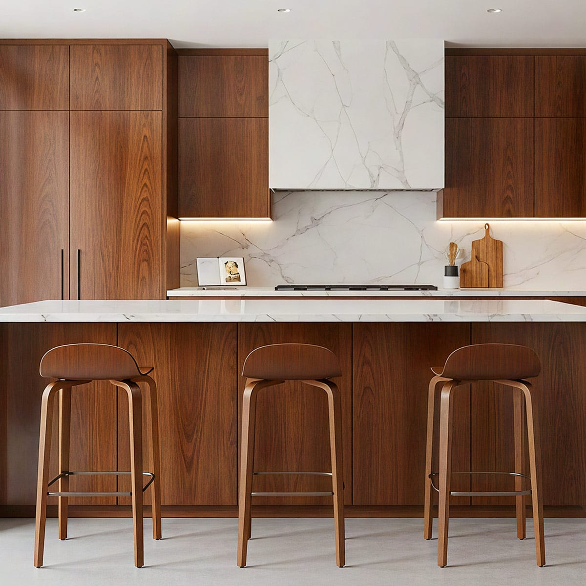 Tabouret de Bar Bois - Curve Noyer Poli