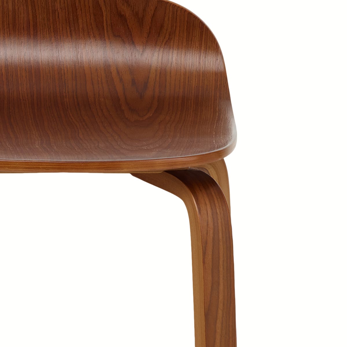 Tabouret de Bar Bois - Curve Noyer Poli