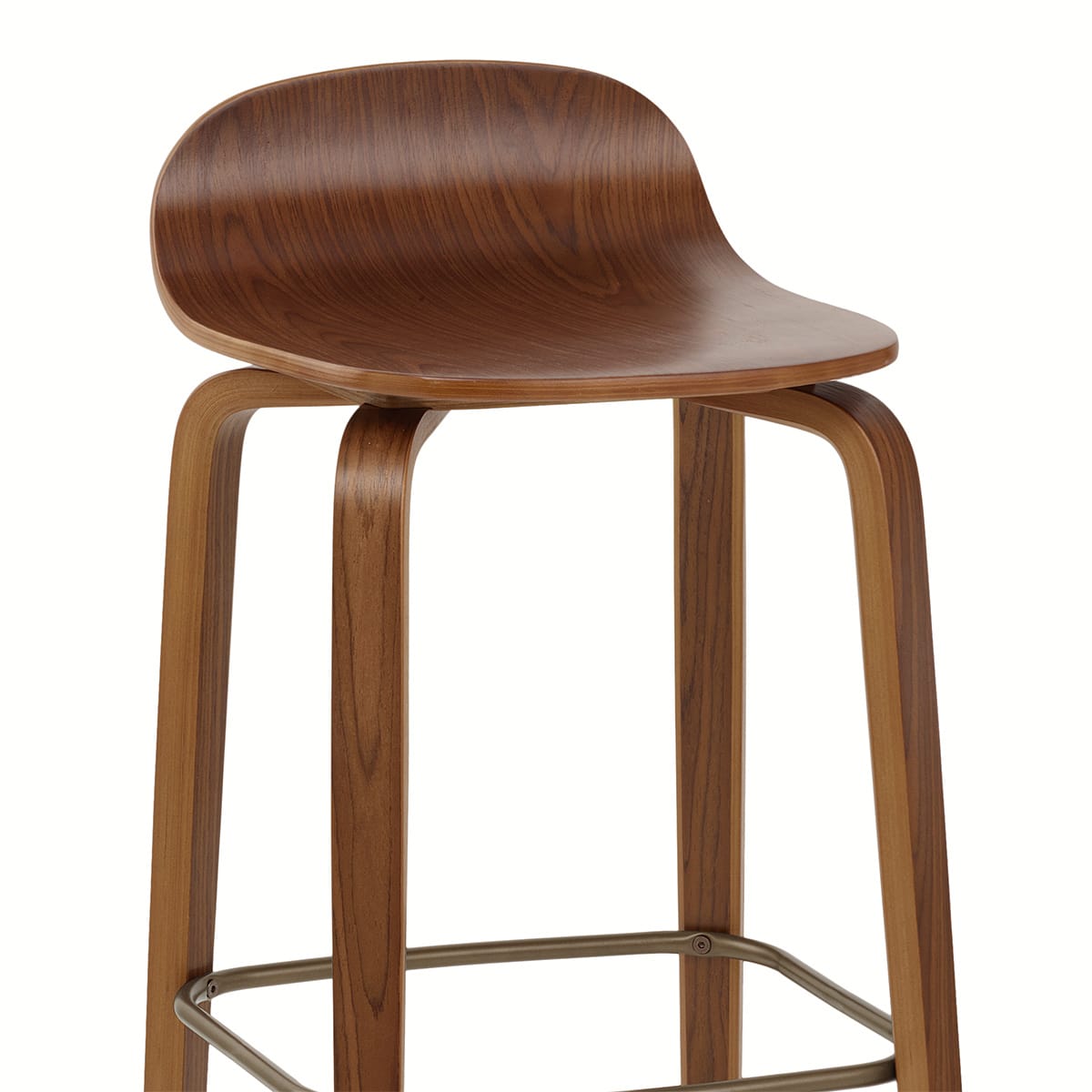 Tabouret de Bar Bois - Curve Noyer Poli