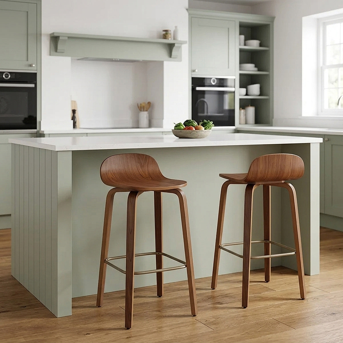 Tabouret de Bar Bois - Curve Noyer Poli