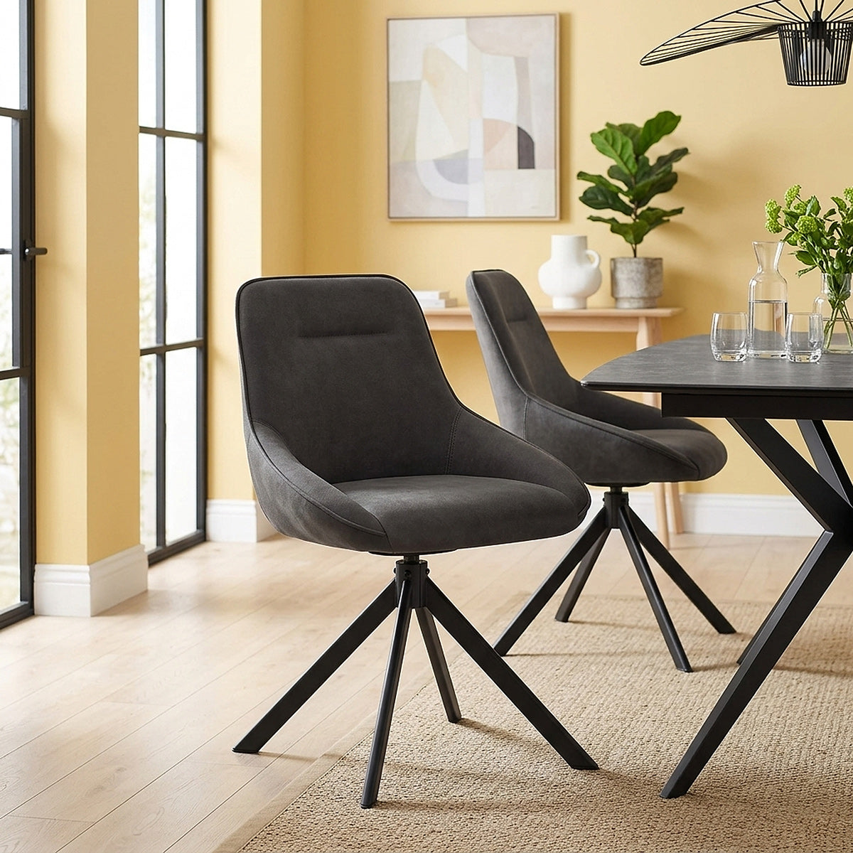 Chaise Faux Daim - Dante Gris 