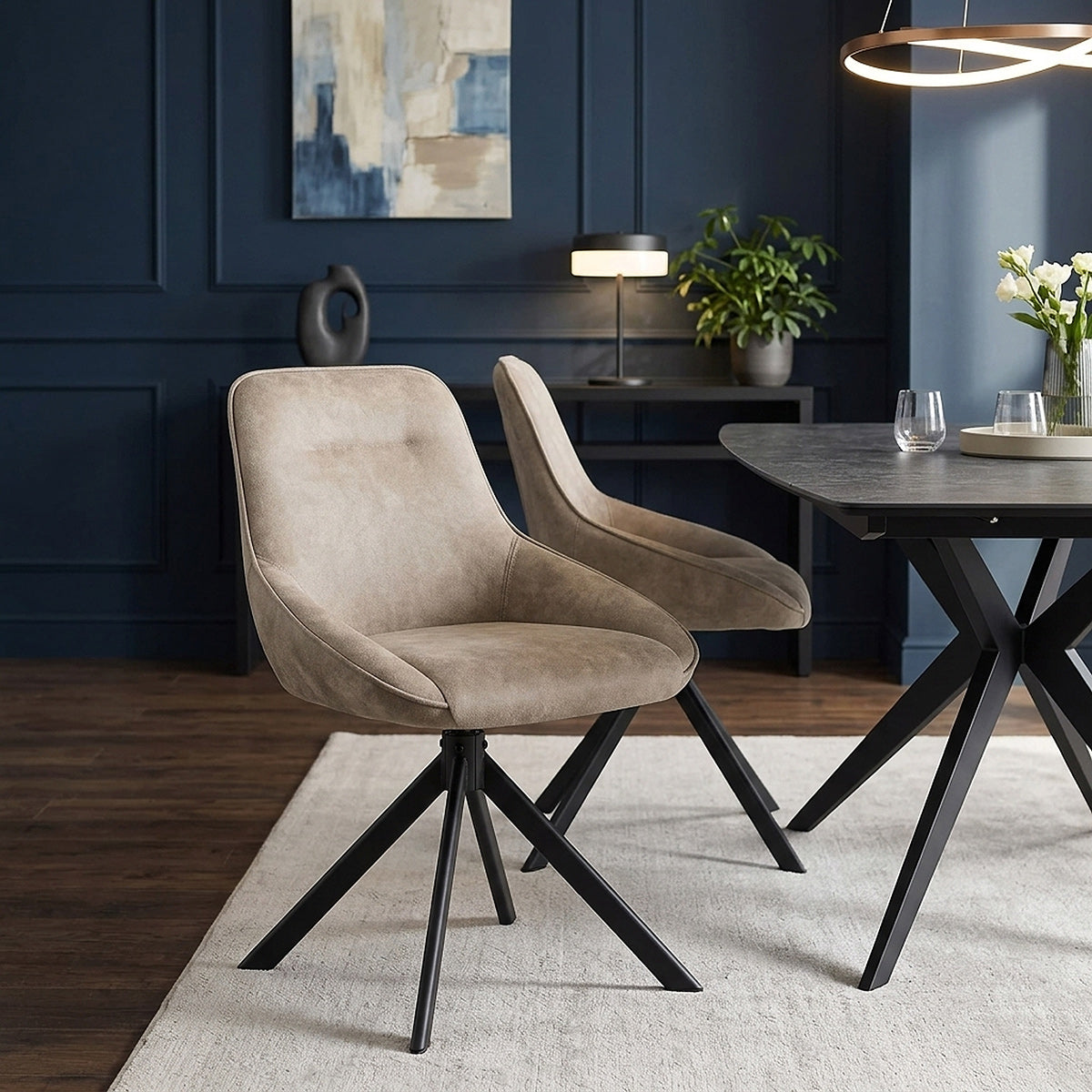 Chaise Faux Daim - Dante Taupe 