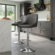 Tabouret Faux Cuir - Darwin Gris Foncé 
